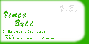 vince bali business card